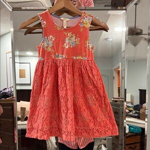 Matilda Jane - Floral Coral Lace Girls Dress